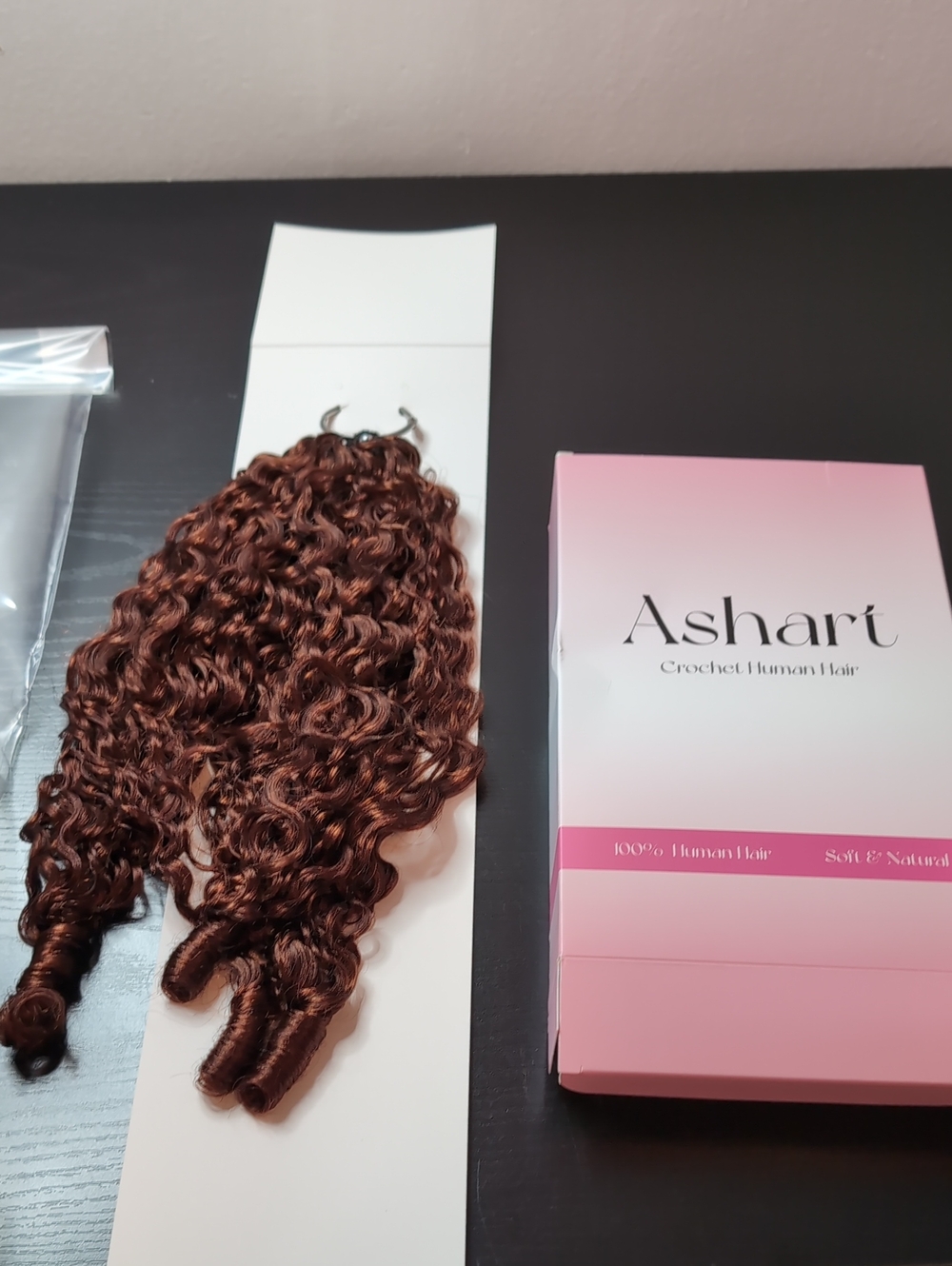 18 In 50 G Reddish Brown Burmese Curly Feather Crochet Human Hair Pre-separated